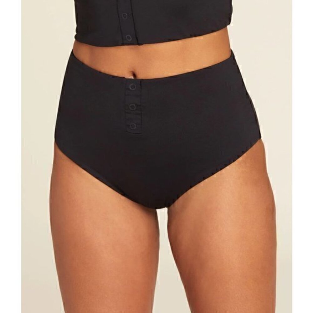 Andie Swim The Snap Bikini Bottom Black Size XS NWT